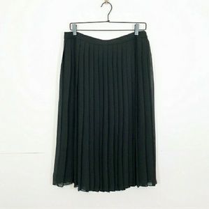 Halogen black pleated midi work skirt